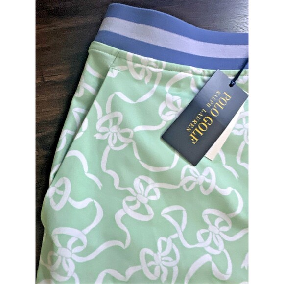 Ralph Lauren Women's bow print golf skort Skirt Stretchy with Pockets Green M - Picture 7 of 11
